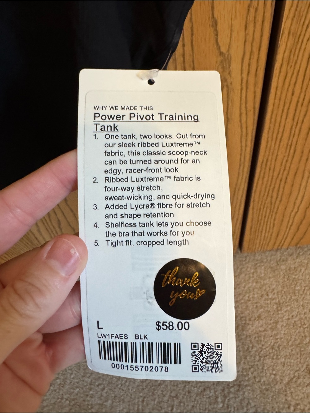 Lululemon Power Pivot Training Tank Top
Black - Picture 5 of 5